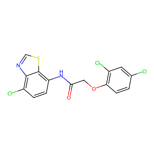 N-(4-chloro-1,3-benzothiazol-7-yl)-2-(2,4-dichlorophenoxy)acetamide structure