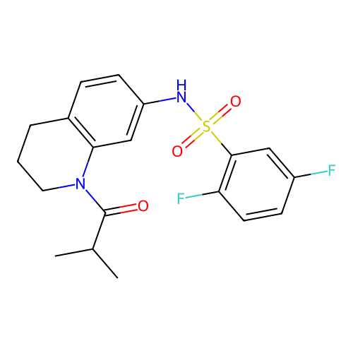 2,5-difluoro-N-(1-isobutyryl-1,2,3,4-tetrahydroquinolin-7-yl)benzenesulfonamide structure