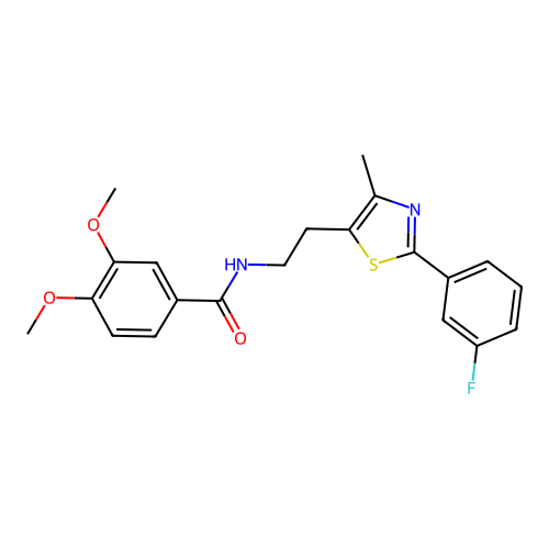 N-{2-[2-(3-fluorophenyl)-4-methyl-1,3-thiazol-5-yl]ethyl}-3,4-dimethoxybenzamide structure