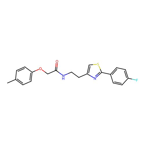 N-{2-[2-(4-fluorophenyl)-1,3-thiazol-4-yl]ethyl}-2-(4-methylphenoxy)acetamide structure