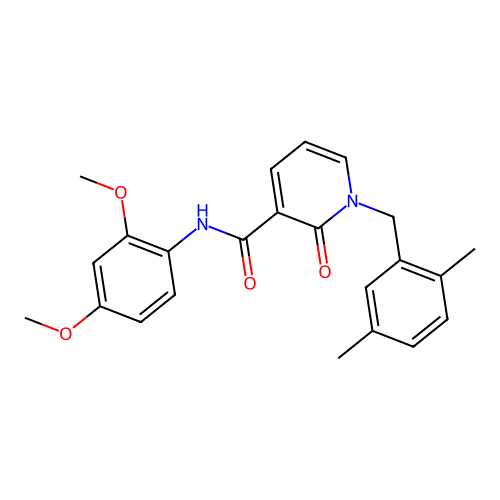 N-(2,4-dimethoxyphenyl)-1-[(2,5-dimethylphenyl)methyl]-2-oxo-1,2-dihydropyridine-3-carboxamide structure