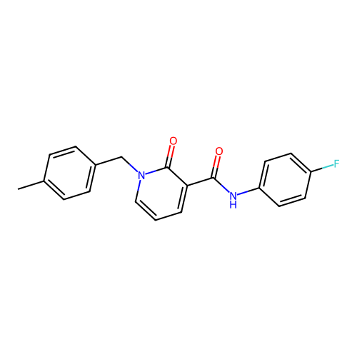 N-(4-fluorophenyl)-1-(4-methylbenzyl)-2-oxo-1,2-dihydropyridine-3-carboxamide structure
