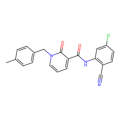 N-(5-chloro-2-cyanophenyl)-1-[(4-methylphenyl)methyl]-2-oxo-1,2-dihydropyridine-3-carboxamide structure