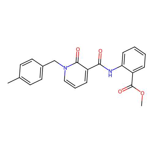 Methyl 2-[[1-[(4-methylphenyl)methyl]-2-oxopyridine-3-carbonyl]amino]benzoate structure