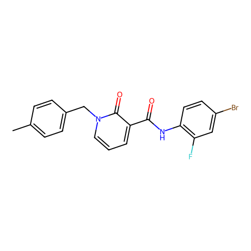 N-(4-bromo-2-fluorophenyl)-1-[(4-methylphenyl)methyl]-2-oxo-1,2-dihydropyridine-3-carboxamide structure