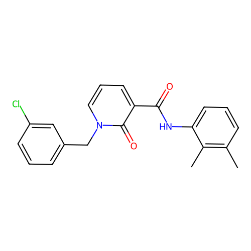 1-[(3-chlorophenyl)methyl]-N-(2,3-dimethylphenyl)-2-oxo-1,2-dihydropyridine-3-carboxamide structure