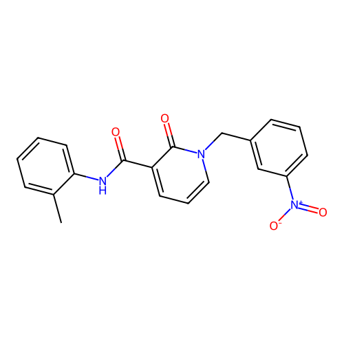 1-(3-nitrobenzyl)-2-oxo-N-(o-tolyl)-1,2-dihydropyridine-3-carboxamide structure