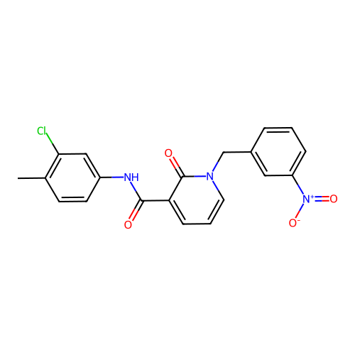 N-(3-chloro-4-methylphenyl)-1-[(3-nitrophenyl)methyl]-2-oxo-1,2-dihydropyridine-3-carboxamide structure