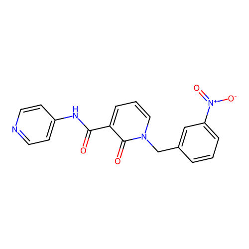 1-[(3-nitrophenyl)methyl]-2-oxo-N-(pyridin-4-yl)-1,2-dihydropyridine-3-carboxamide structure