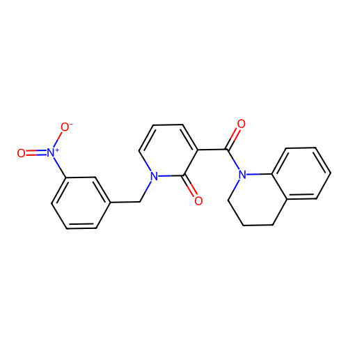 3-(3,4-dihydroquinolin-1(2H)-ylcarbonyl)-1-(3-nitrobenzyl)pyridin-2(1H)-one structure