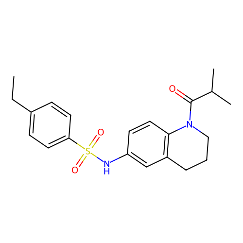 4-ethyl-N-(1-isobutyryl-1,2,3,4-tetrahydroquinolin-6-yl)benzenesulfonamide structure