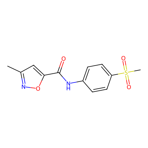 3-methyl-N-(4-(methylsulfonyl)phenyl)isoxazole-5-carboxamide structure
