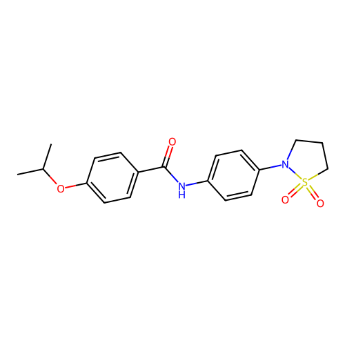 N-[4-(1,1-dioxo-1lambda6,2-thiazolidin-2-yl)phenyl]-4-(propan-2-yloxy)benzamide structure