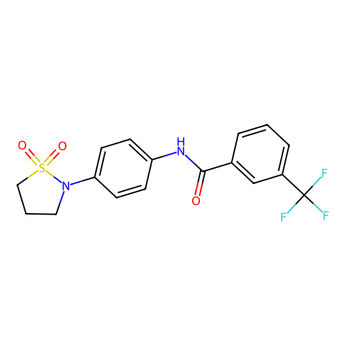 N-[4-(1,1-dioxo-1lambda6,2-thiazolidin-2-yl)phenyl]-3-(trifluoromethyl)benzamide structure