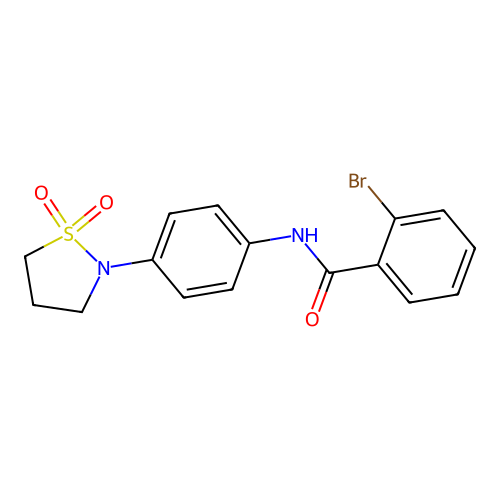 2-bromo-N-[4-(1,1-dioxo-1lambda6,2-thiazolidin-2-yl)phenyl]benzamide structure