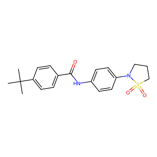 4-tert-butyl-N-[4-(1,1-dioxo-1lambda6,2-thiazolidin-2-yl)phenyl]benzamide structure