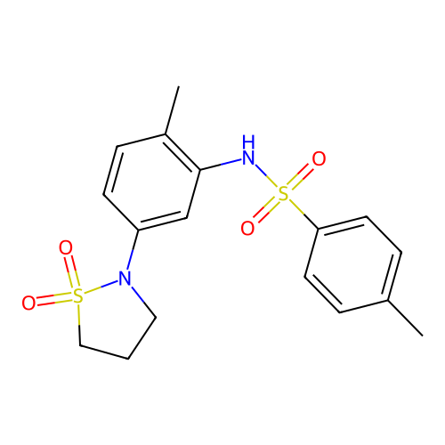 N-(5-(1,1-dioxidoisothiazolidin-2-yl)-2-methylphenyl)-4-methylbenzenesulfonamide structure
