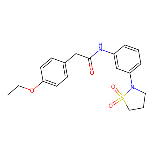 N-(3-(1,1-dioxidoisothiazolidin-2-yl)phenyl)-2-(4-ethoxyphenyl)acetamide structure