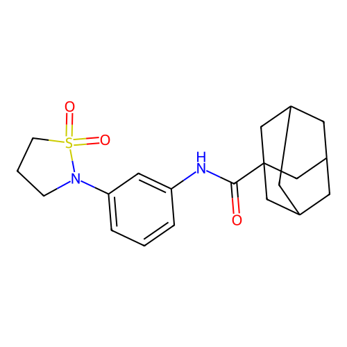 N-[3-(1,1-dioxo-1,2-thiazolidin-2-yl)phenyl]adamantane-1-carboxamide structure