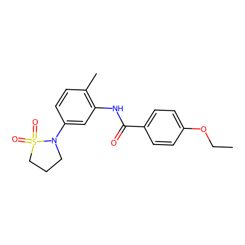 N-(5-(1,1-dioxidoisothiazolidin-2-yl)-2-methylphenyl)-4-ethoxybenzamide structure