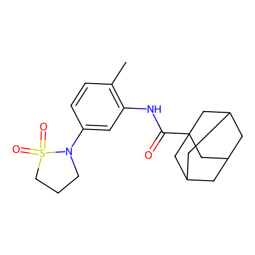 N-[5-(1,1-dioxo-1,2-thiazolidin-2-yl)-2-methylphenyl]adamantane-1-carboxamide structure