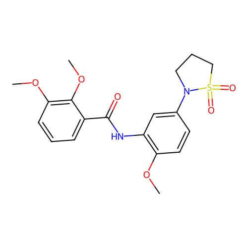 N-(5-(1,1-dioxidoisothiazolidin-2-yl)-2-methoxyphenyl)-2,3-dimethoxybenzamide structure