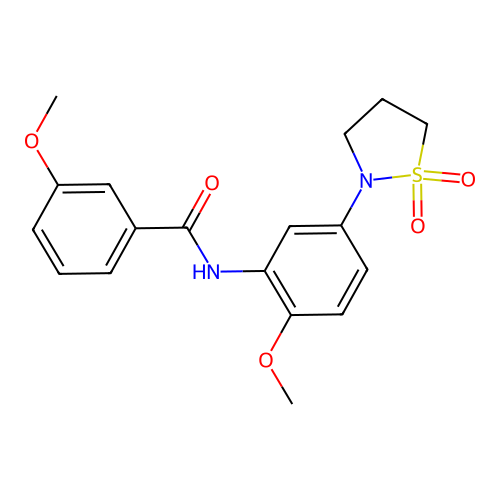 N-(5-(1,1-dioxidoisothiazolidin-2-yl)-2-methoxyphenyl)-3-methoxybenzamide structure