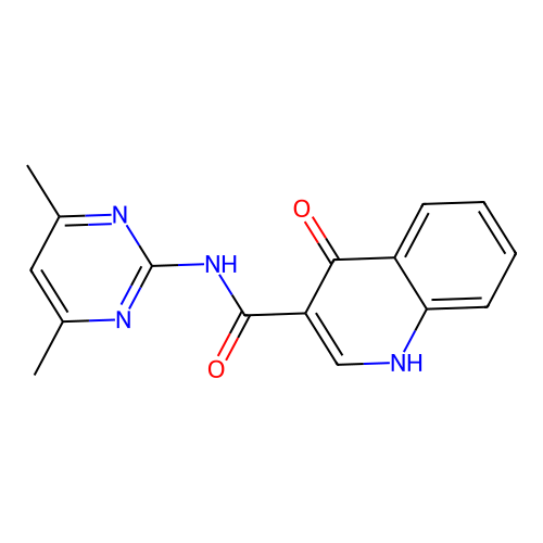 N-(4,6-dimethylpyrimidin-2-yl)-4-hydroxyquinoline-3-carboxamide structure