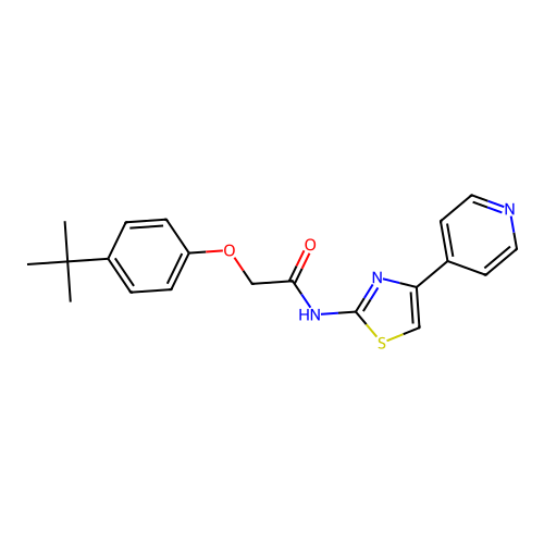 2-(4-tert-butylphenoxy)-N-(4-pyridin-4-yl-1,3-thiazol-2-yl)acetamide structure