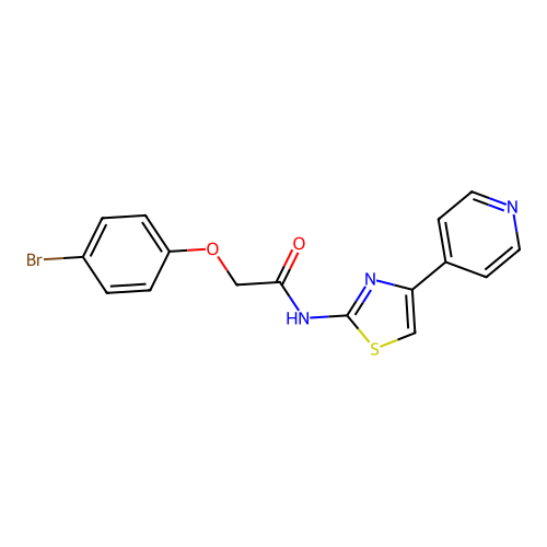 2-(4-bromophenoxy)-N-(4-(pyridin-4-yl)thiazol-2-yl)acetamide structure