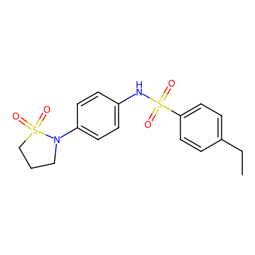 N-[4-(1,1-dioxo-1lambda6,2-thiazolidin-2-yl)phenyl]-4-ethylbenzene-1-sulfonamide structure