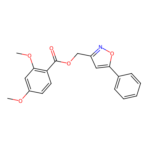 (5-Phenyl-1,2-oxazol-3-yl)methyl 2,4-dimethoxybenzoate structure