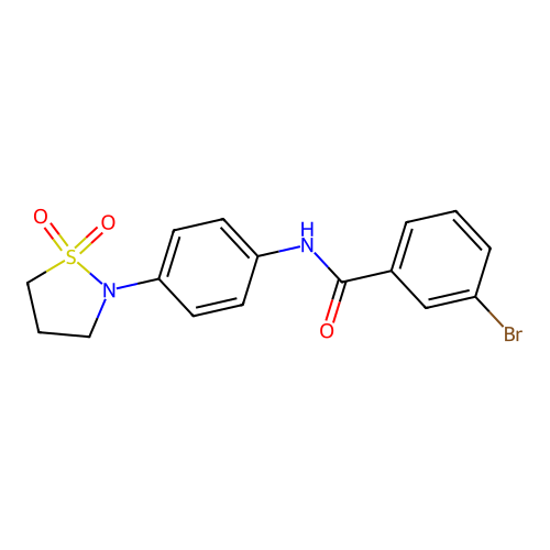 3-bromo-N-(4-(1,1-dioxidoisothiazolidin-2-yl)phenyl)benzamide structure