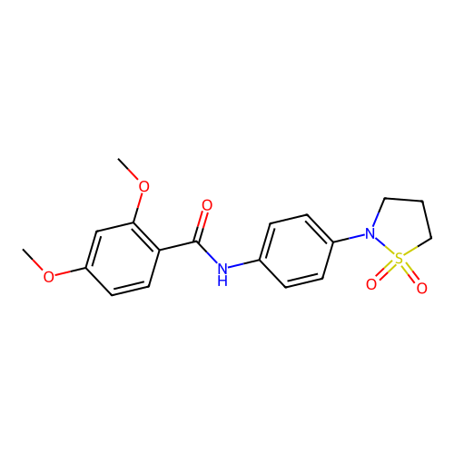 N-(4-(1,1-dioxidoisothiazolidin-2-yl)phenyl)-2,4-dimethoxybenzamide structure