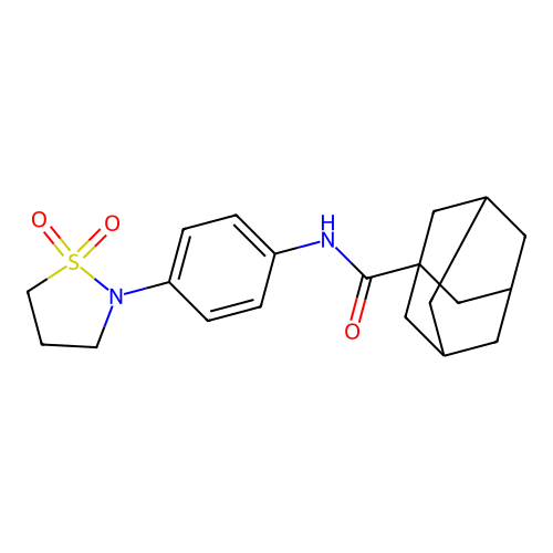 N-[4-(1,1-dioxo-1,2-thiazolidin-2-yl)phenyl]adamantane-1-carboxamide structure