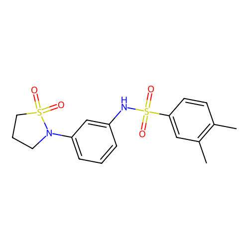 N-(3-(1,1-dioxidoisothiazolidin-2-yl)phenyl)-3,4-dimethylbenzenesulfonamide structure