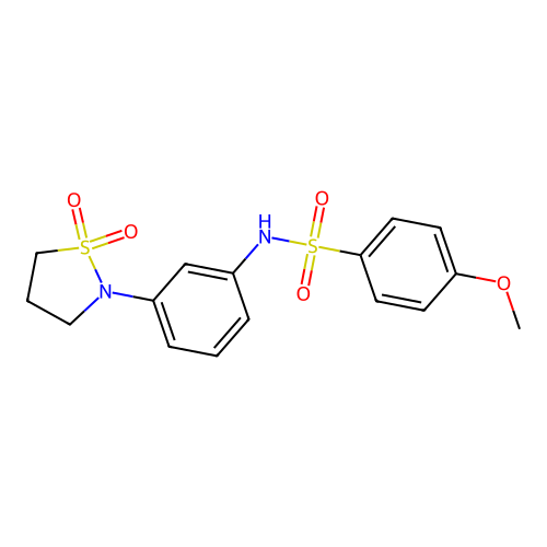 N-(3-(1,1-dioxidoisothiazolidin-2-yl)phenyl)-4-methoxybenzenesulfonamide structure