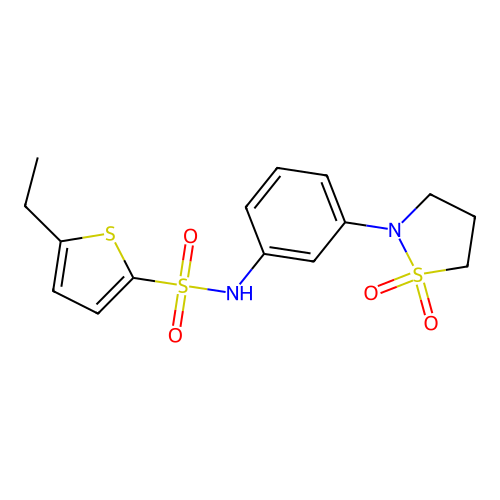 N-[3-(1,1-dioxo-1,2-thiazolidin-2-yl)phenyl]-5-ethylthiophene-2-sulfonamide structure