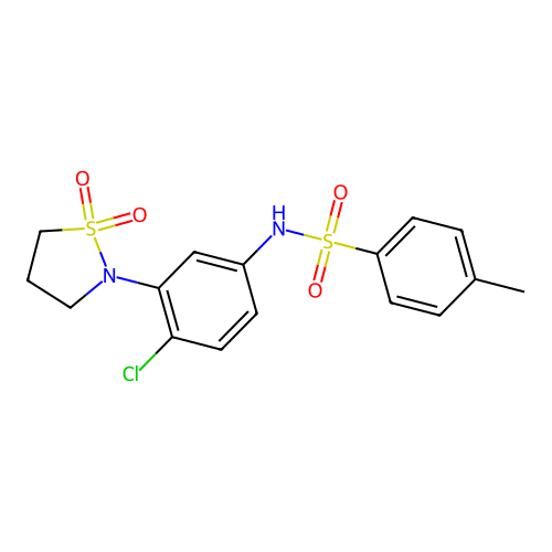 N-(4-chloro-3-(1,1-dioxidoisothiazolidin-2-yl)phenyl)-4-methylbenzenesulfonamide structure