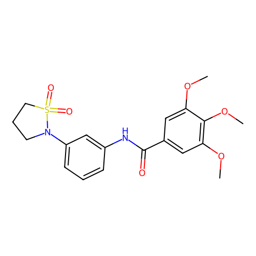 N-(3-(1,1-dioxidoisothiazolidin-2-yl)phenyl)-3,4,5-trimethoxybenzamide structure