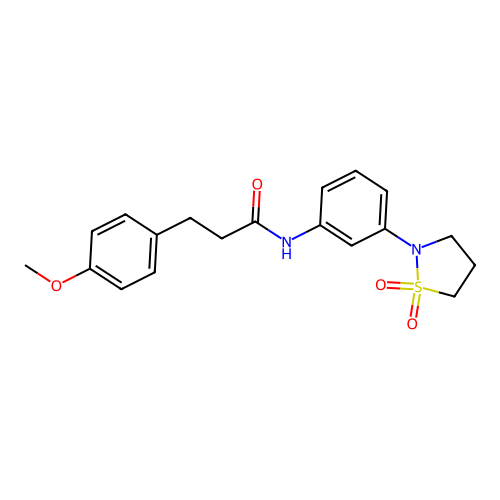 N-(3-(1,1-dioxidoisothiazolidin-2-yl)phenyl)-3-(4-methoxyphenyl)propanamide structure