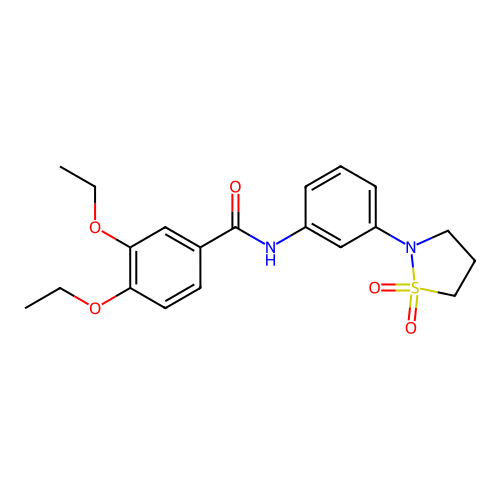 N-(3-(1,1-dioxidoisothiazolidin-2-yl)phenyl)-3,4-diethoxybenzamide structure