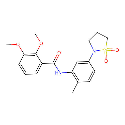 N-(5-(1,1-dioxidoisothiazolidin-2-yl)-2-methylphenyl)-2,3-dimethoxybenzamide structure