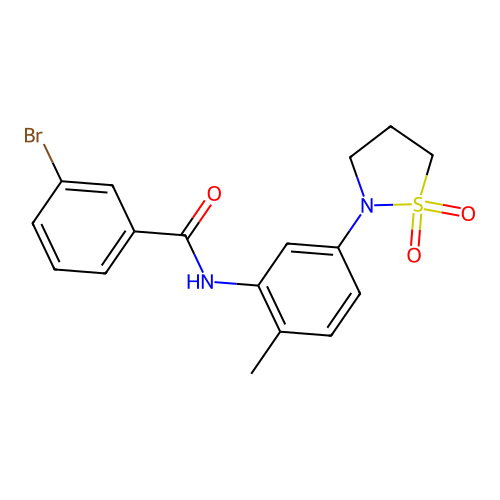 3-bromo-N-(5-(1,1-dioxidoisothiazolidin-2-yl)-2-methylphenyl)benzamide structure