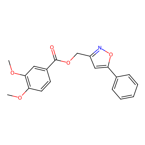 (5-Phenyl-1,2-oxazol-3-yl)methyl 3,4-dimethoxybenzoate structure