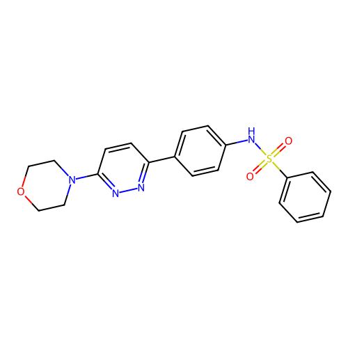 N-[4-(6-morpholin-4-ylpyridazin-3-yl)phenyl]benzenesulfonamide structure