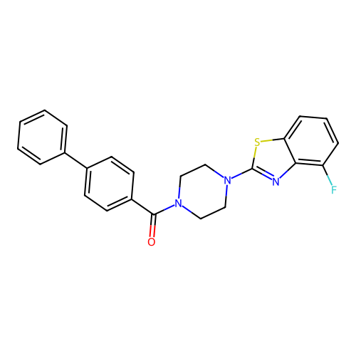 [4-(4-Fluoro-1,3-benzothiazol-2-yl)piperazin-1-yl]-(4-phenylphenyl)methanone structure