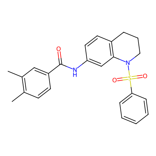3,4-dimethyl-N-(1-(phenylsulfonyl)-1,2,3,4-tetrahydroquinolin-7-yl)benzamide structure