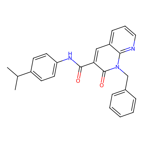 1-benzyl-N-(4-isopropylphenyl)-2-oxo-1,2-dihydro-1,8-naphthyridine-3-carboxamide structure