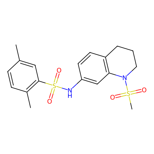 2,5-dimethyl-N-(1-methylsulfonyl-3,4-dihydro-2H-quinolin-7-yl)benzenesulfonamide structure